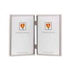 Dennis Daniels Narrow Channeled Square Corner Double Vertical Metal Frame for Two 5" x 7" Photographs, Color: Silver Plate.