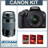 Canon Digital Rebel XS SLR "Black" 2 Lens Kit with EF-S 18-55mm f/3.5-5.6 Image Stabilizer Lens & EF 75-300mm f/4.0-5.6 III Lens