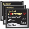 SanDisk 4 GB Extreme IV Compact Flash Memory Card - Pack of 3