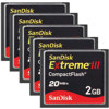 SanDisk 2 GB Extreme III Compact Flash Memory Card - Pack of Five (5)