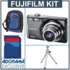 Fujifilm Fine Pix F70EXR 10 MP Digital Camera kit, - Gun Metal - with 4 GB SD Memory Card, Camera Case , Table Top Tripod,