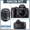 Nikon D40 6.1 Megapixel Digital SLR Camera Two Lens Kit, with 18-55mm f/3.5-5.6G ED II AF-S DX & 55mm - 200mm f/4-5.6G ED AF-S DX - USA Warranty