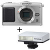 Olympus E-P1 Pen, Interchangeable Lens Digital Camera Body Kit, - Silver - with Olympus FL-14, Shoe Mount Compact Flash