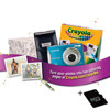 Olympus FE-46 12 MP Digital Camera Kit, Light Blue, "Crayola Coloring Set" with Black Metalic Case, 64ct. Crayola Crayons, "Lights, Camera, Color! Code", & Colorable Craft Storage Box, 2 GB Micro SD Memory Card
