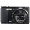 Ricoh CX2 Digital Point & Shoot Camera, 9.29mp, with 10.7x Optical Zoom, 3" LCD Display, 5 FPS Shooting - Black Finish - U.S.A. Warranty