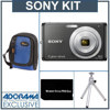 Sony Cyber-shot DSC-W180B Digital Still Camera Kit,- Black - with 2 GB Memory Stick, Camera Case, Table Top Tripod