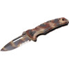 Ontario Knife XM-1D, Folding Knife with 3.375" Desert Camo 1/2 Serrated Steel Blade, & Machined Aluminum Desert Camo Handle, Overall Length 8.0"