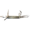 Ontario Knife Camp Knife, Folding Multi-Tool Knife with 3.25" Chrome Stainless Steel Blade, & Stainless Steel Handle, Overall Length Closed 3.625".
