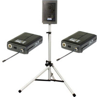 Anchor Audio Explorer Pro Portable Basic Sound System Dual Receiver Package with Two WB 6000 Wireless Belt Pack Transmitters Two CN 60 Collar Microphones