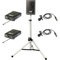 Anchor Audio Explorer Pro Portable Basic Sound System Dual Receiver Package with Two WB 6000 Wireless Belt Transmitters Two LM 60 LAPEL Microphones