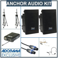 Anchor Audio EXP 7500U2 Wireless Receiver EXP 7501 Unpowered Companion Speaker SC 50NL Cable 2 x SS 550 Stand UltraLiteCollar Mic Body Pack