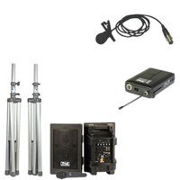 Anchor Audio EXP 7500U2 Explorer Pro with 2 Wireless Receivers EXP 7501 Companion Speaker Cable 2 Stands UltraliteLapel Microphone