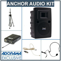 Anchor Audio LIB 7500MU2 Speaker with MP3 and Wireless Receiver SS 550 Speaker Stand UltraLiteCollar Mic Body Pack