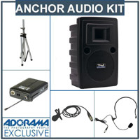 Anchor Audio LIB 7500MU2 Speaker with MP3 and Wireless Receiver SS 550 Speaker Stand LapelCollar Mic Body Pack