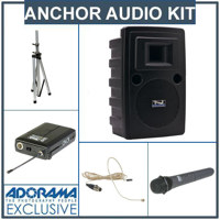Anchor Audio LIB 7500MU2 Speaker with MP3 and Wireless Receiver SS 550 Speaker Stand Wireless HandheldLapel Mic Body Pack