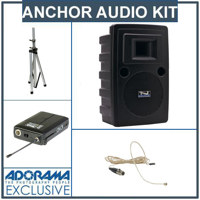 Anchor Audio LIB 7500MU1 Speaker with MP3 and Wireless Receiver SS 550 Speaker Stand Lapel Mic Body Pack