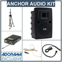 Anchor Audio LIB 7500MU2 Speaker with MP3 and Wireless Receiver SS 550 Speaker Stand LapelUltraLite Mic Body Pack