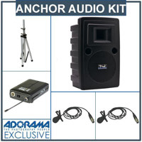 Anchor Audio LIB 7500MU2 Speaker with MP3 and Wireless Receiver SS 550 Speaker Stand 2 x Headband Mics Body Pack