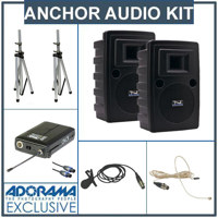 Anchor Audio Liberty LIB 7500MU2 Basic Package LIB 7501 Speaker SC 50NL Connection Cable 2 x SS 550 Stands UltraLiteHeadband Mic with Body Pack