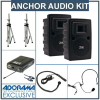 Anchor Audio PC 2000 2 Channel Power Console 5 Dual Headsets 1 Single Headset 6 Belt Packs 1 Branch Box 7 50ft Cables and Sturdy Cardboard Case
