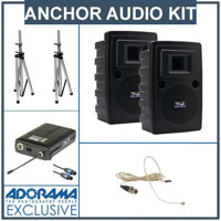 Anchor Audio Liberty LIB 7500MU1 Basic Package LIB 7501 Speaker SC 50NL Connection Cable 2 x SS 550 Stands Lapel Mic with Body Pack