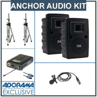 Anchor Audio PC 2000 2 Channel Power Console 5 Dual Headsets 1 Single Headset 6 Belt Packs 1 Branch Box 7 50ft Cables and Sturdy Cardboard Case