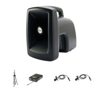 Anchor Audio MEGA 6000U1 MegaVox Pro with 1 Wireless Receiver SS 550 Heavy Duty Speaker Stand Two HeadBand Microphones BodyPack Transmitter