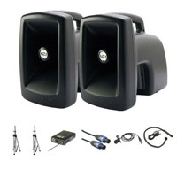 Anchor Audio MEGA 6000U1 MegaVox Pro with 1 Wireless Receiver MEGA 6000 Companion Speaker 2 Stands Cable LapelHeadBand Mics BodyPack Transmitter