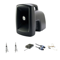 Anchor Audio MEGA 6000U1 MegaVox Pro with 1 Wireless Receiver MEGA 6001 Companion Speaker 2 Stand Cable Lapel Microphone BodyPack Transmitter