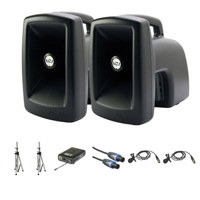 Anchor Audio PC 2000 2 Channel Power Console 5 Dual Headsets 1 Single Headset 6 Belt Packs 1 Branch Box 7 50ft Cables and Sturdy Cardboard Case