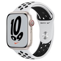 

Apple Watch Nike Series 7 GPS + Cellular, 45mm Starlight Aluminum Case with Pure Platinum/Black Nike Sport Band, Regular