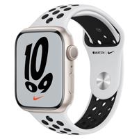 

Apple Watch Nike Series 7 GPS, 45mm Starlight Aluminum Case with Pure Platinum/Black Nike Sport Band, Regular