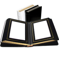 Adorama Classic Photo Album, Burgundy Leather Cover with Library Bound Black Pages, Holds 24 4" x 6" Prints