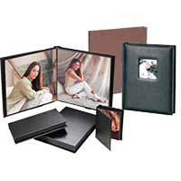 Flora Superior Series, Self Adhesive Album, Black Window Cover with Black Pages, 15 Page Capacity Holds 30 8" x 10" Photos.