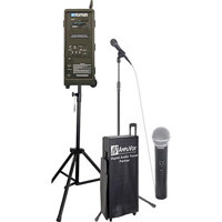 AmpliVox B9151 Basic Digital Audio Travel Partner Package with Digital Speaker Wireless Hand Held Mic Speaker Tripod Mic Stand Cover