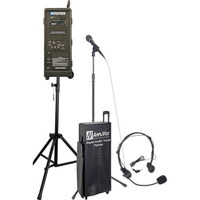 AmpliVox B9151 Basic Digital Audio Travel Partner Package with Digital Speaker Wireless Headset Mic Speaker Tripod Mic Stand Cover