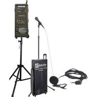 AmpliVox SW3020 Wireless Victoria Lectern with Handheld Microphone and 50W Amplifier Natural Oak