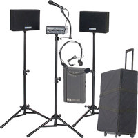 AmpliVox SW230A Voice Carrier PA Presentation System with Wired Speakers Wireless Handheld Mic
