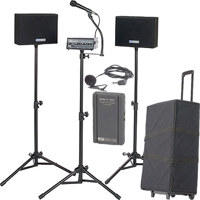 AmpliVox SW230A Voice Carrier PA Presentation System with Wired Speakers Wireless Headset Mic