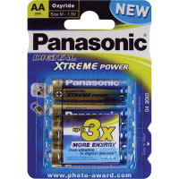 Panasonic AA Oxyride Alkaline Batteries, 1.5 volt, Pack of Four.
