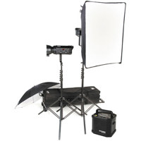 Dynalite Mk8 1222 Kit with MP800 800Ws RoadMax Power Pack Two MH2050 Roadmax Flash Head Stands and Two Umbrellas