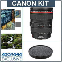 Canon EF 24 105mm f4L IS USM Lens USA Warranty Advanced Kit with B W 77mm 102 06 4x ND Wide Angle Slim Mount Filter B W 77mm Wide Angle Circular Polarizer MC Thin Filter Slip On Lens Cap for 77mm Wide Angle Filters