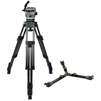Miller System Arrow 55 Fluid Head with Heavy Duty 2 Stage Carbon Fibre Tripod and SprinterHD Mid Spreader Supports Up to 55 lbs