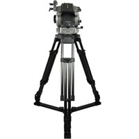 Cartoni S105 Sigma Aluminum Tripod System with S100 Sigma Fluid Head 1 Stage Superpod Tripod On Ground Spreader Supports 88 lbs Maximum Height 640