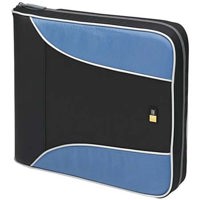 Case Logic Leather CD/DVD Media Case, Holds 24 DVD/CDs in Separate Pockets, Color: Black