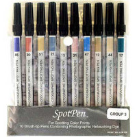 SpotPen Color Print Retouching Pen Set #2, Set of 10 Different Color Pens