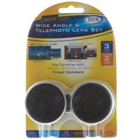 Digital Concepts 37mm Telephoto & Wide Angle Lens Kit with 7 Assorted Adapter Rings, 25mm - 43mm.