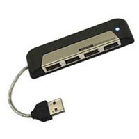 Digital Foci USB Annex, Multi-Use 4 Port High-speed USB 2.0 Hub - Brushed Silver