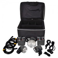 Dynalite MK8 22100 Kit with Two MP800 800Ws RoadMax Power Pack Two MH2050 Roadmax Flash Head and One SH2000 Studio Flash Head Bundle with Westcott 40 5 in 1 Collapsible Reflector Dynalite Parabolic Reflector 10