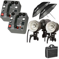 Dynalite RK4 2302 Kit with Two RP400 400Ws Road Power Pack Three MH2015 Road Flash Head and Two Umbrellas